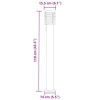 vidaXL Wegeleuchte mit Steckdose Silbern 110 cm Edelstahl