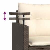 vidaXL 3-tlg. Garten-Sofagarnitur mit Kissen Braun Poly Rattan