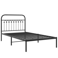 vidaXL Bettgestell mit Kopfteil Metall Schwarz 100x190 cm