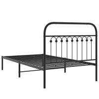 vidaXL Bettgestell mit Kopfteil Metall Schwarz 100x190 cm