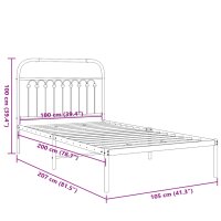 vidaXL Bettgestell mit Kopfteil Metall Wei&szlig; 100x200 cm