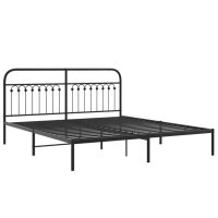 vidaXL Bettgestell mit Kopfteil Metall Schwarz 183x203 cm