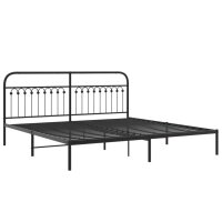 vidaXL Bettgestell mit Kopfteil Metall Schwarz 193x203 cm