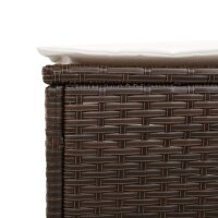 vidaXL Sonnenliegen mit Auflagen 2 Stk. Braun Poly Rattan