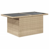 vidaXL 8-tlg. Garten-Sofagarnitur mit Kissen Beige Poly Rattan