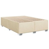 vidaXL Bettgestell ohne Matratze Creme 140x200 cm Stoff