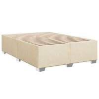 vidaXL Bettgestell ohne Matratze Creme 140x190 cm Stoff