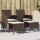 vidaXL Gartensofa 2-Sitzer mit Tisch und Hockern Braun Poly Rattan