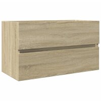 vidaXL Waschbeckenunterschrank Sonoma-Eiche 80x38,5x45cm Holzwerkstoff