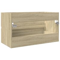 vidaXL Waschbeckenunterschrank Sonoma-Eiche 80x38,5x45cm Holzwerkstoff