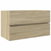 vidaXL Waschbeckenunterschrank Sonoma-Eiche 80x38,5x45cm...