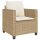 vidaXL 3-tlg. Bistro-Set mit Kissen Beige Poly Rattan