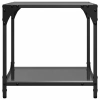 vidaXL Couchtische mit Glasplatte 2 Stk. Schwarz 40x40x40 cm Stahl