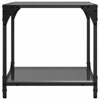 vidaXL Couchtische mit Glasplatte 2 Stk. Schwarz 40x40x40 cm Stahl