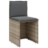 vidaXL 3-tlg. Bistro-Set mit Kissen Beige Poly Rattan