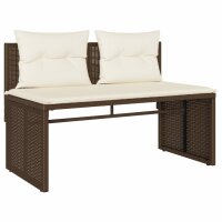 vidaXL 4-tlg. Garten-Sofagarnitur mit Kissen Braun Poly Rattan