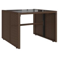 vidaXL 4-tlg. Garten-Sofagarnitur mit Kissen Braun Poly Rattan