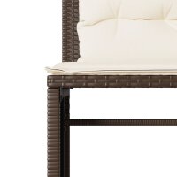 vidaXL 4-tlg. Garten-Sofagarnitur mit Kissen Braun Poly Rattan