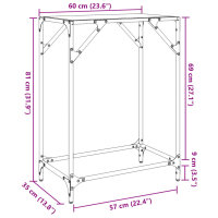 vidaXL Konsolentisch mit Glasplatte Transparent 60x35x81 cm Stahl