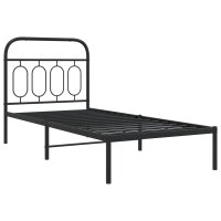 vidaXL Bettgestell mit Kopfteil Metall Schwarz 90x200 cm