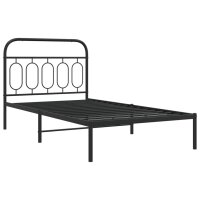 vidaXL Bettgestell mit Kopfteil Metall Schwarz 100x200 cm