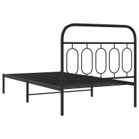 vidaXL Bettgestell mit Kopfteil Metall Schwarz 100x200 cm