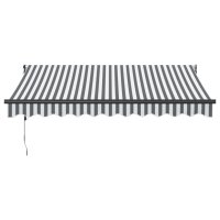 vidaXL Markise Einziehbar Anthrazit und Weiß 3x2,5 m Stoff & Aluminium