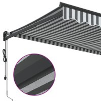 vidaXL Markise Einziehbar Anthrazit und Weiß 3x2,5 m Stoff & Aluminium
