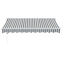 vidaXL Markise Einziehbar Anthrazit und Weiß 3x2,5 m Stoff & Aluminium