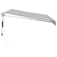 vidaXL Markise Einziehbar Anthrazit und Weiß 3x2,5 m Stoff & Aluminium