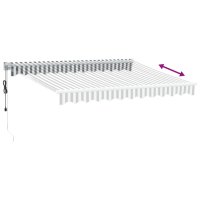 vidaXL Markise Einziehbar Anthrazit und Weiß 3x2,5 m Stoff & Aluminium