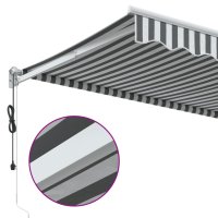 vidaXL Markise Einziehbar Anthrazit und Weiß 3x2,5 m Stoff & Aluminium