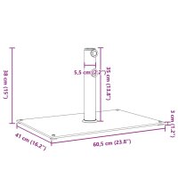 vidaXL Sonnenschirmst&auml;nder &Oslash;32/38/48 mm Mast 15 kg Rechteckig