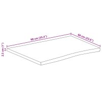 vidaXL Tischplatte mit Baumkante 90x60x2,5 cm Massivholz Mango