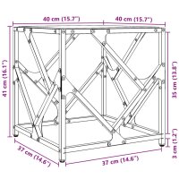 vidaXL Couchtisch mit Glasplatte Transparent 40x40x41 cm Stahl