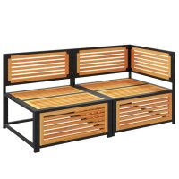 vidaXL Gartensofa mit Kissen 2-Sitzer Massivholz Akazie