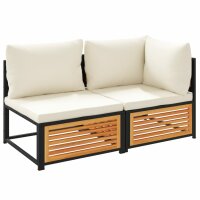 vidaXL Gartensofa mit Kissen 2-Sitzer Massivholz Akazie