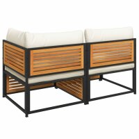 vidaXL Gartensofa mit Kissen 2-Sitzer Massivholz Akazie