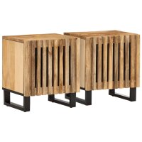 vidaXL Nachttische 2 Stk. 40x34x46 cm Raues Mangoholz