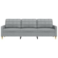 vidaXL 3-Sitzer-Sofa Hellgrau 210 cm Stoff