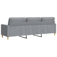 vidaXL 3-Sitzer-Sofa Hellgrau 210 cm Stoff