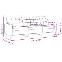 vidaXL 3-Sitzer-Sofa Hellgrau 210 cm Stoff