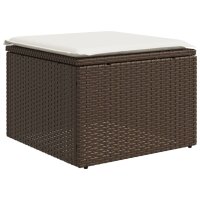 vidaXL 9-tlg. Garten-Sofagarnitur mit Kissen Braun Poly Rattan