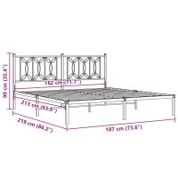 vidaXL Bettgestell mit Kopfteil Metall Wei&szlig; 183x213 cm