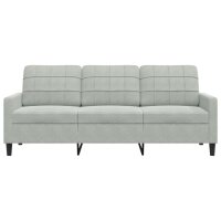 vidaXL 3-Sitzer-Sofa Hellgrau 180 cm Samt