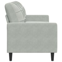 vidaXL 3-Sitzer-Sofa Hellgrau 180 cm Samt