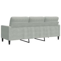 vidaXL 3-Sitzer-Sofa Hellgrau 180 cm Samt