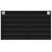 vidaXL Vitrinenschrank Schwarz 100x8,5x58 cm Holzwerkstoff