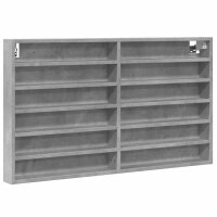 vidaXL Vitrinenschrank Betongrau 100x8,5x58 cm Holzwerkstoff