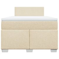 vidaXL Boxspringbett mit Matratze Creme 120x190 cm Stoff